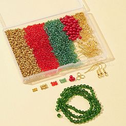 Набор для изготовления браслета с рождественскими серьгами своими руками DIY-FS0004-49
