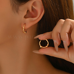 Серьги-кольца из латунных круглых бусин NG3956