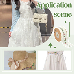 15 ярд из полиэстера с полой цветочной кружевной отделкой SRIB-WH0026-30B