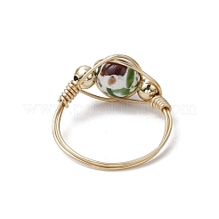 4 pz 4 anelli in ottone colorati per donna&nbsp;RJEW-JR00853-02