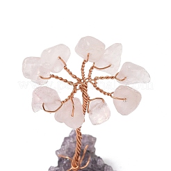 Крошка из натурального розового кварца украшение дерево жизни&nbsp;DJEW-P022-03A-06