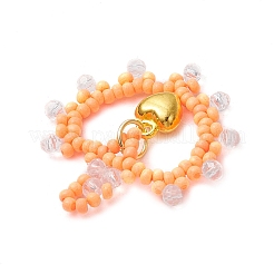 Подвески в форме сердца из стеклянных бусин&nbsp;PALLOY-MZ00588-02