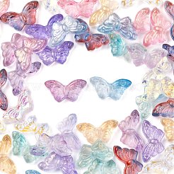 80шт 10 стиля ab цветное покрытие и окрашенные распылением прозрачные стеклянные бусины GLAA-FS0001-16