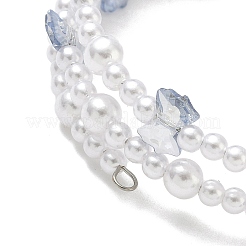 Браслеты из многорядных бусин из стекла и АБС-пластика с имитацией жемчуга BJEW-JB12321-03