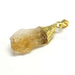 Кулоны из натурального сырого необработанного цитрина&nbsp;G-M040-M08