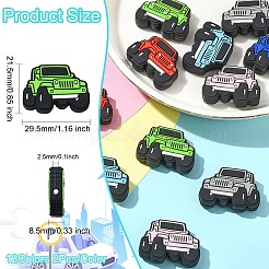 12 pièce de perles focales en silicone de 6 couleurs&nbsp;SIL-CJ0002-65