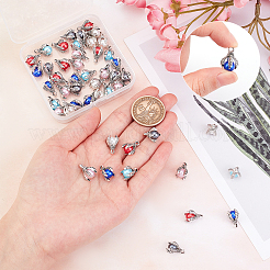 48 шт. 6 цветных подвески из сплава в тибетском стиле&nbsp;FIND-SC0002-12