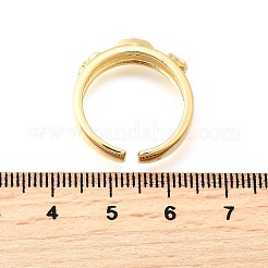 Anillos de puño de latón con micropavé de circonitas cúbicas con temática oceánica para mujer&nbsp;RJEW-F184-17I-G