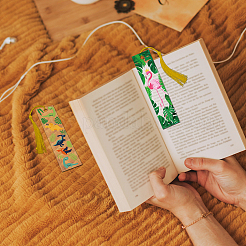 Акриловые закладки с рисунком фламинго и динозавра OFST-GL0001-01A