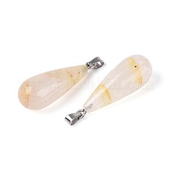 Подвески из натурального желтого гематоидного кварца&nbsp;G-N360-08P-01