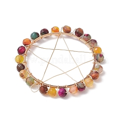 Ограненные круглые подвески из натурального агата PALLOY-JF02580