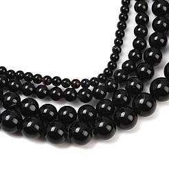 1 нить бусин из натурального черного оникса&nbsp;G-YW0002-57A