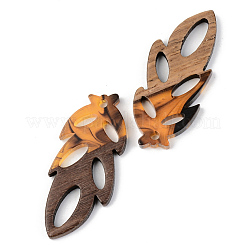 Pendentifs en résine et bois de noyer sur le thème de l'automne&nbsp;RESI-S389-062A-A01