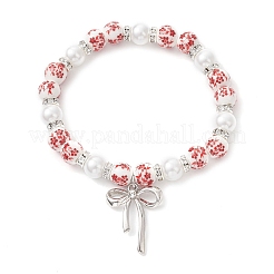 Браслеты с подвесками в виде банта из латуни&nbsp;BJEW-JB12905-02