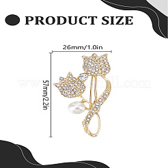 1 шт. броши из сплава тюльпана со стразами&nbsp;JEWB-LP0004-18