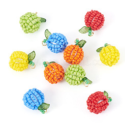 10 шт. 5 стиля стеклянных бусин с фруктовыми подвесками PALLOY-TA00221