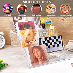 6-уровневый акриловый органайзер для флаконов лака для ногтей с подъемной стойкой&nbsp;ODIS-WH0043-189A