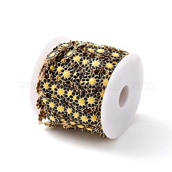 Catene a maglie con fiori di margherita in acciaio inossidabile 304 con smalto&nbsp;AJEW-J035-03G-12