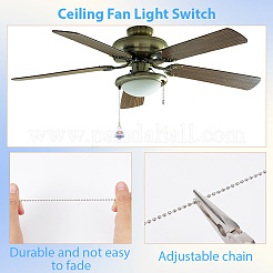 4 pz ciondoli in vetro per ventilatore da soffitto estensori per catene di trazione&nbsp;HJEW-CP00043