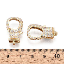 Застежки-лобстеры с прозрачным кубическим цирконием и латунным паве KK-T075-78G
