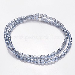 Жемчуг глянец покрытием из стекла граненый барабан шарик нити GLAA-A032-3mm-PL15