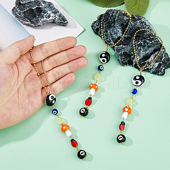 3 шт. подвеска в виде гриба-лэмпворка с изображением сглаза HJEW-FH00115