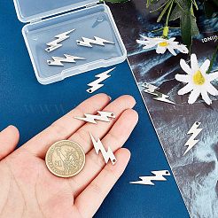201ステンレススチールペンダント10個  レーザー切断  ライトニング  ステンレス鋼色  29x10x1mm  穴：1.8mm&nbsp;STAS-UN0032-23