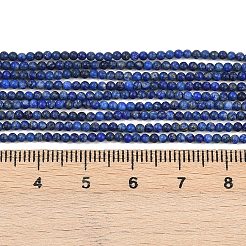 Нитки бусины из натурального ляписа-лазури&nbsp;LS-G-L628-A01-2mm-01