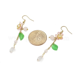 Серьги-подвески из аметиста/зеленого авантюрина/лимонного нефрита/синтетической бирюзы/розового кварца и акрила EJEW-JE06196