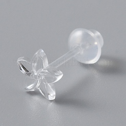 Крошечные серьги-гвоздики из полимерного цветка с ушной гайкой для женщин&nbsp;EJEW-WH0012-003B