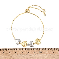 Messing-Armbänder mit Kettenschieber&nbsp;BJEW-C139-01B-GP
