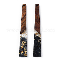 Большие подвески из прозрачной смолы и орехового дерева&nbsp;RESI-N039-68C