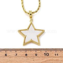 Латунные эмалевые ожерелья со звездами для женщин NJEW-K381-09G-02