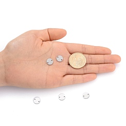 変色しにくい201ステンレススチールリンクコネクター  手動研磨  フラットラウンド  ステンレス鋼色  10x1mm  穴：1mm&nbsp;STAS-S105-T613-1-10