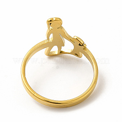 Ионное покрытие (ip) 304 нержавеющая сталь мать и дочь регулируемое кольцо для дня матери&nbsp;RJEW-B027-09G