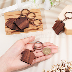 Porte-clés pendentifs en bois de noyer&nbsp;KEYC-TAC0034-06D