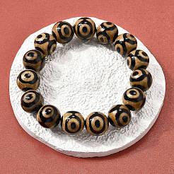 Естественно агат бисером круглый браслеты простирания BJEW-U047-01