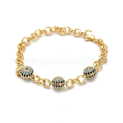 Браслеты из латунных цепей роло&nbsp;BJEW-B145-04G