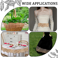 10 ярд полиэстеровой цветочной кружевной ленты с вышивкой OCOR-GF0004-86