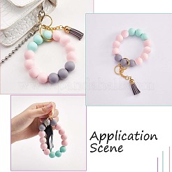 90 шт. силиконовые бусины 15 мм круглые силиконовые бусины объемные красочные силиконовые бусины комплект для брелка ювелирные изделия diy ремесла изготовление JX305A