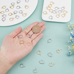 24 пара двухцветных латунных сережек-колец Huggie Hoop DIY-CN0002-06