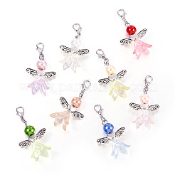 Подвески с ангелочками из акрила и стеклянных бусин&nbsp;HJEW-TAC0045