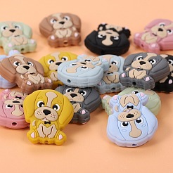 16 шт. 8 цвета силиконовые бусины в виде мультяшных животных и собак JX707A