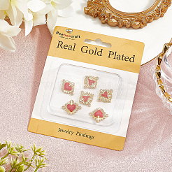 6 шт. 2 стиля латунных эмалевых соединительных подвесок&nbsp;KK-BBC0019-84