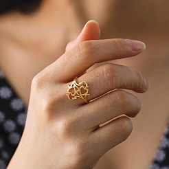 Кольца для пальцев из нержавеющей стали 304 с полым сердцем&nbsp;FS-WGC4FA2-06