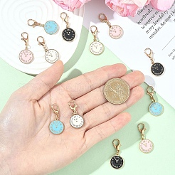 12 шт. 4 стильных подвесных часовых украшений из сплава и эмали&nbsp;HJEW-YW00259