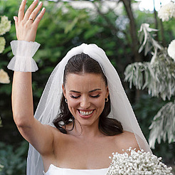 Нейлоновые длинные перчатки без пальцев AJEW-WH0009-83B