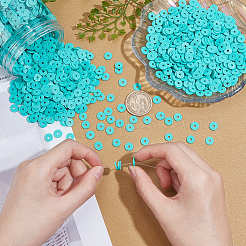 Плоские круглые бусины из глины ручной работы полимерные&nbsp;CLAY-AR0001-18C