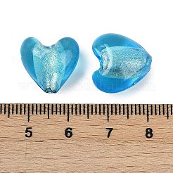 Ручная серебряная фольга стеклянные бусины Lampwork&nbsp;LAMP-Q005-06B