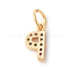 Messing Mikropflaster bunte Zirkonia Charms&nbsp;LS-ZIRC-F092-01-P